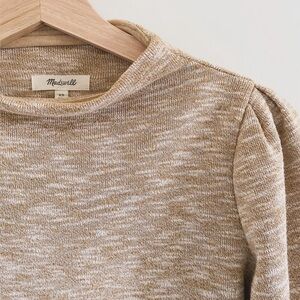 Madewell Gathered Sleeve Mockneck Top Size Extra Small